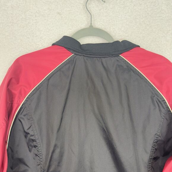VTG Nike Track Jacket Youth Large (12-14) Black Red Windbreaker Full ZIp Lined - Picture 6 of 15